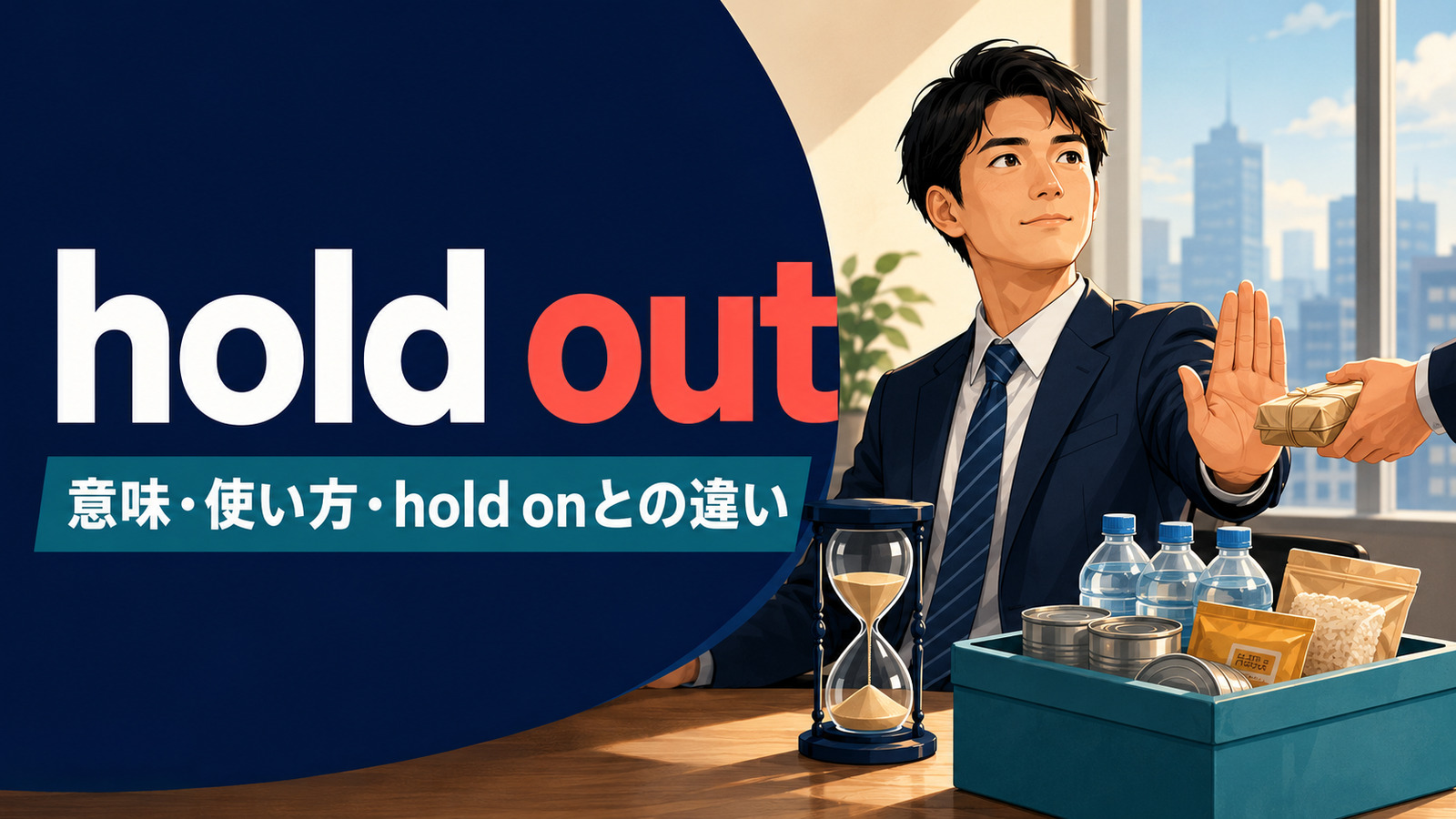 hold outの意味は？「差し出す・持ちこたえる・もつ」の使い方とhold onとの違い