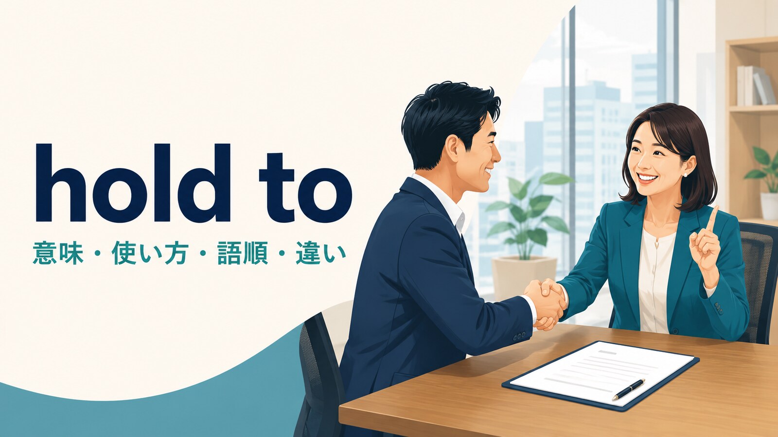 hold toの意味は？I’ll hold you to that.の使い方・語順とstick toとの違い