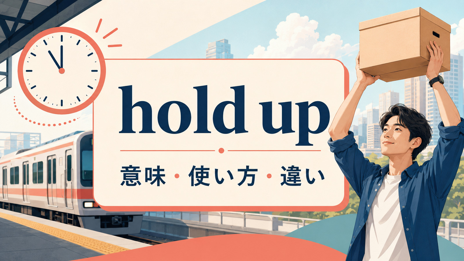hold upの意味は？「遅らせる・持ち上げる・持ちこたえる」の使い方とhold onとの違い