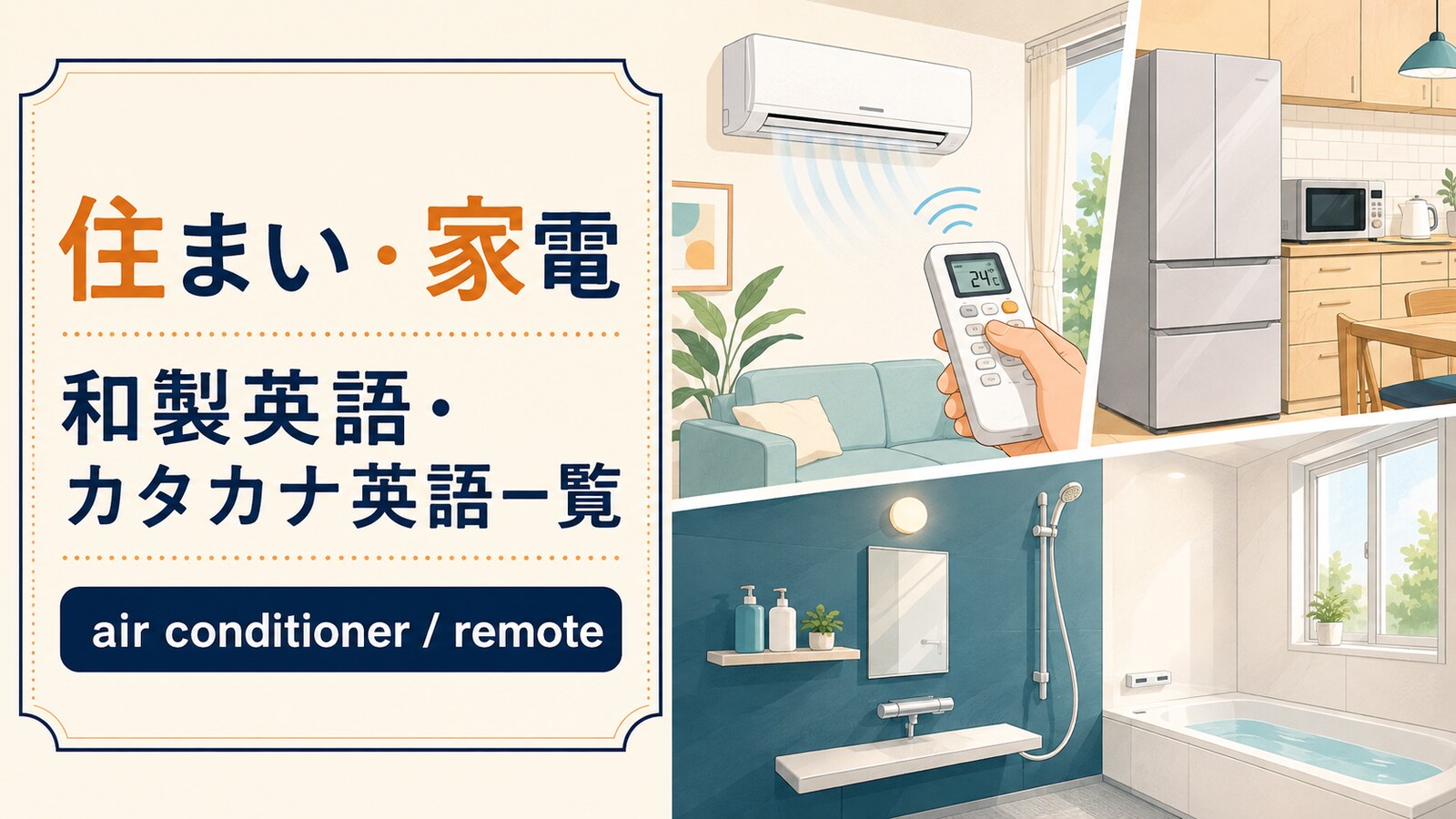 住まい・家電の和製英語・カタカナ英語一覧｜エアコン・リモコン・ユニットバスなど