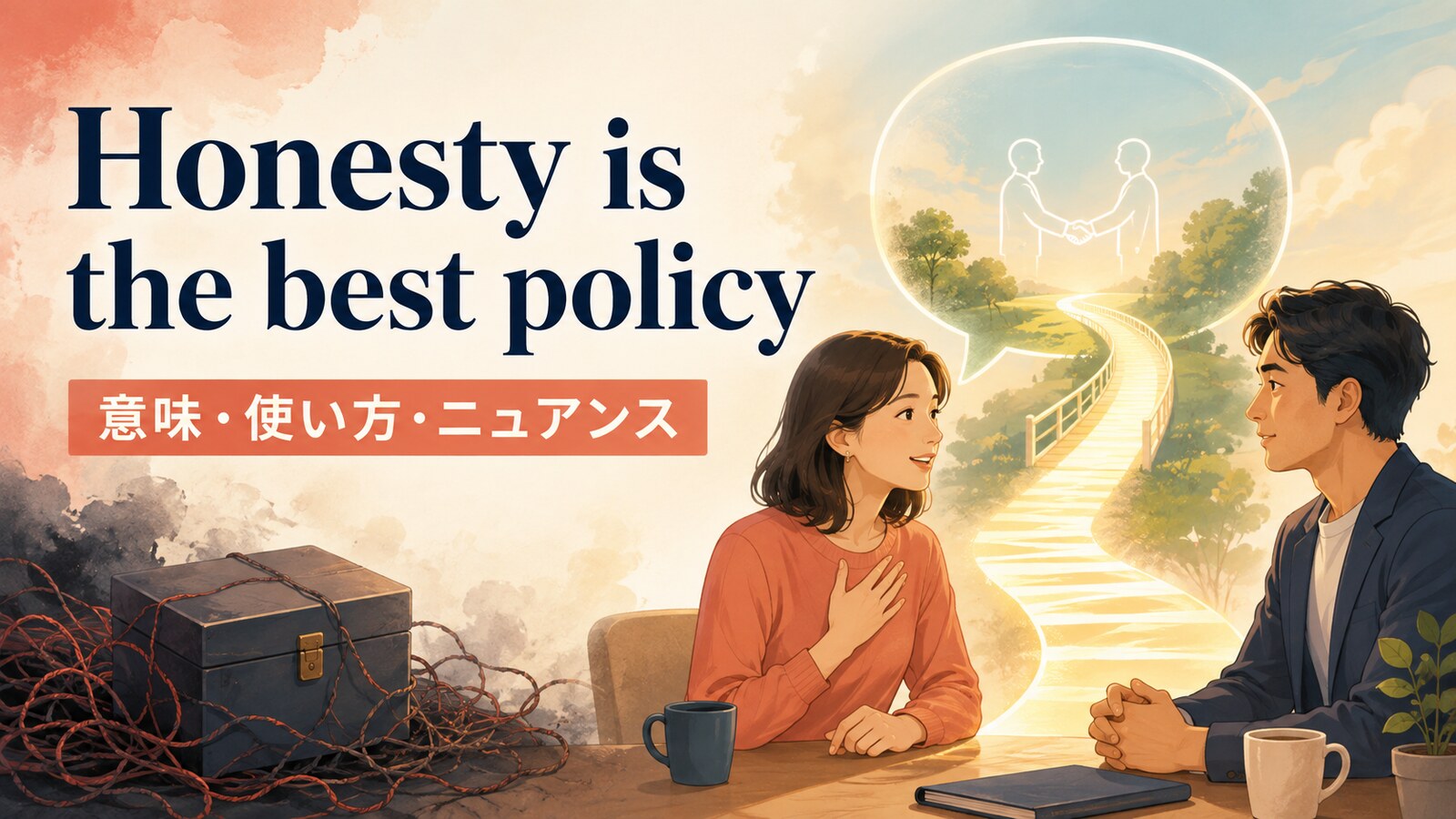 Honesty is the best policyの意味・使い方・ニュアンスを解説するアイキャッチ画像
