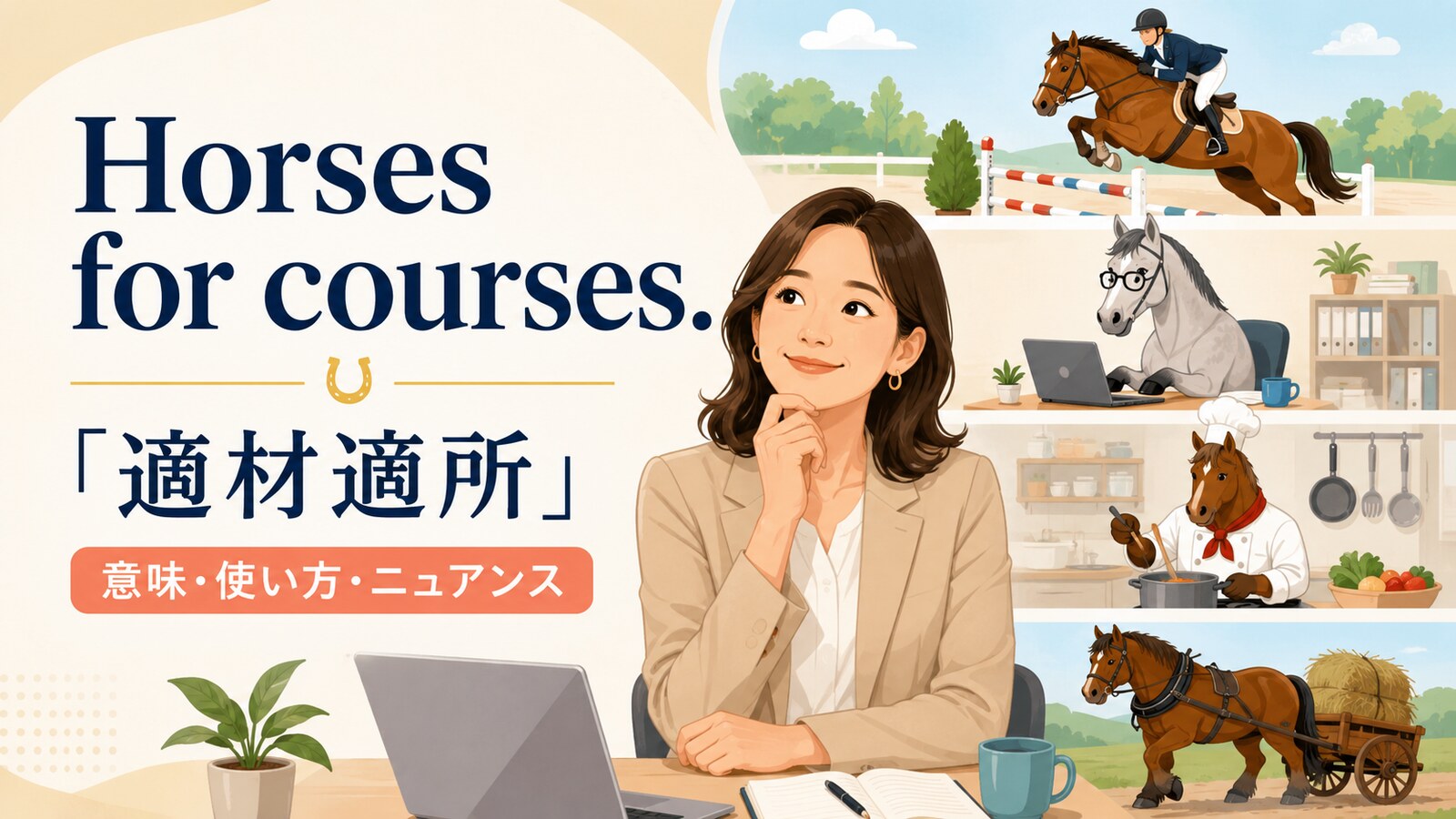 Horses for coursesの意味・使い方・適材適所