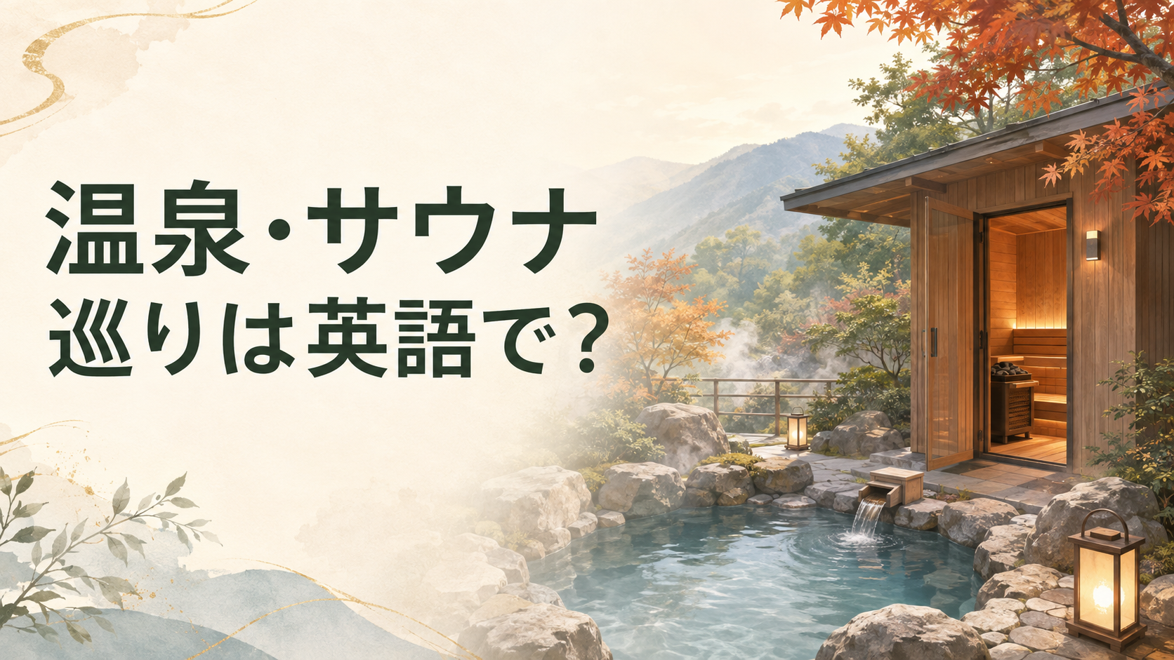 温泉・サウナ巡りは英語で？を解説する横長アイキャッチ