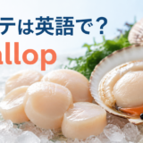 ホタテは英語でscallopと表すことを伝えるアイキャッチ