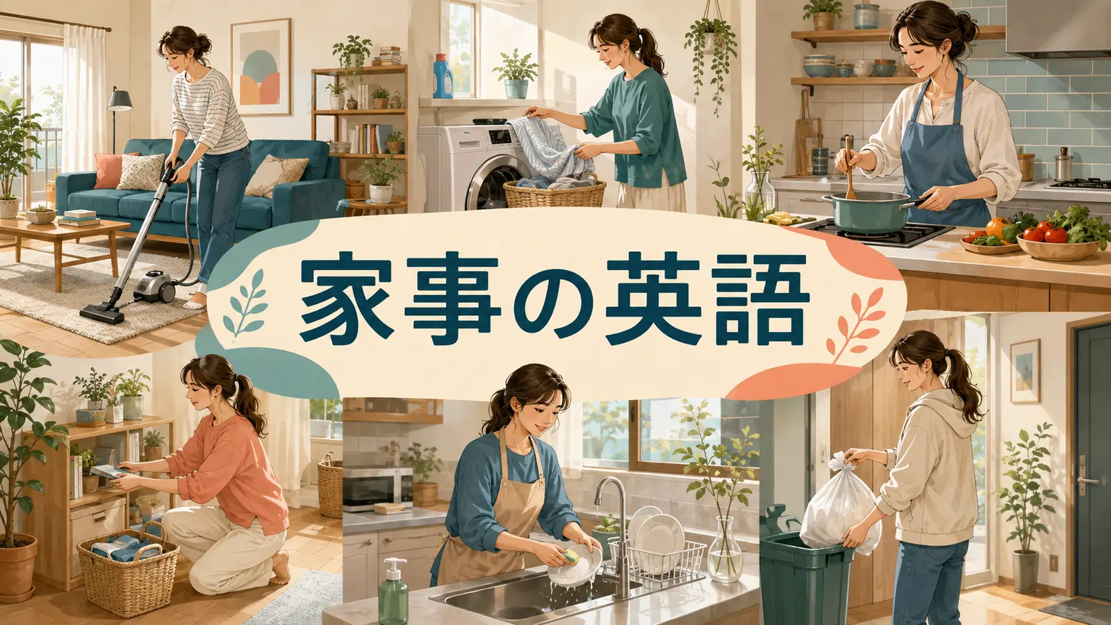 家事をするは英語で？掃除・洗濯・料理・片付けの表現一覧