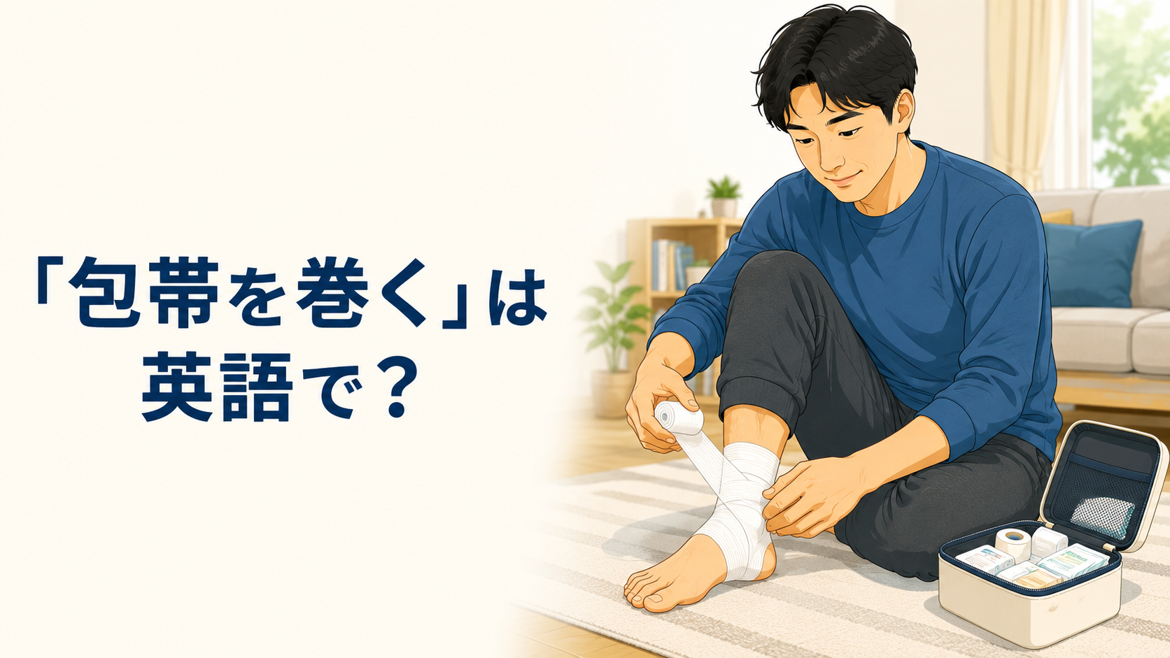 「包帯を巻く」は英語で？wrap a bandage around・put onの違いと簡単な言い換え