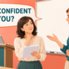 How confident are you?と自信のほどを尋ねる英会話イラスト