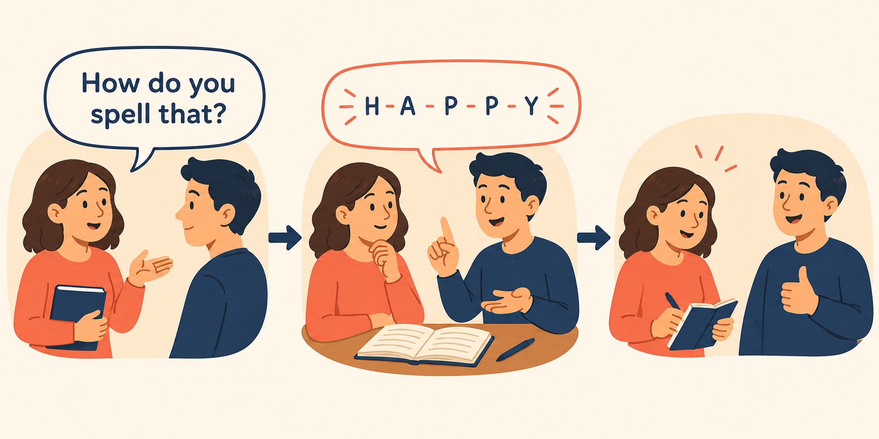 How do you spell that?を使う会話の流れ