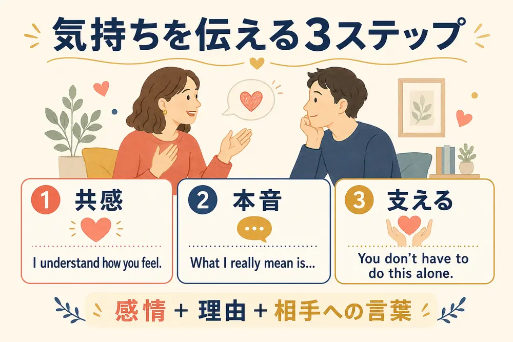 ヒューマンドラマで学ぶ 気持ちを伝える英語表現3ステップ