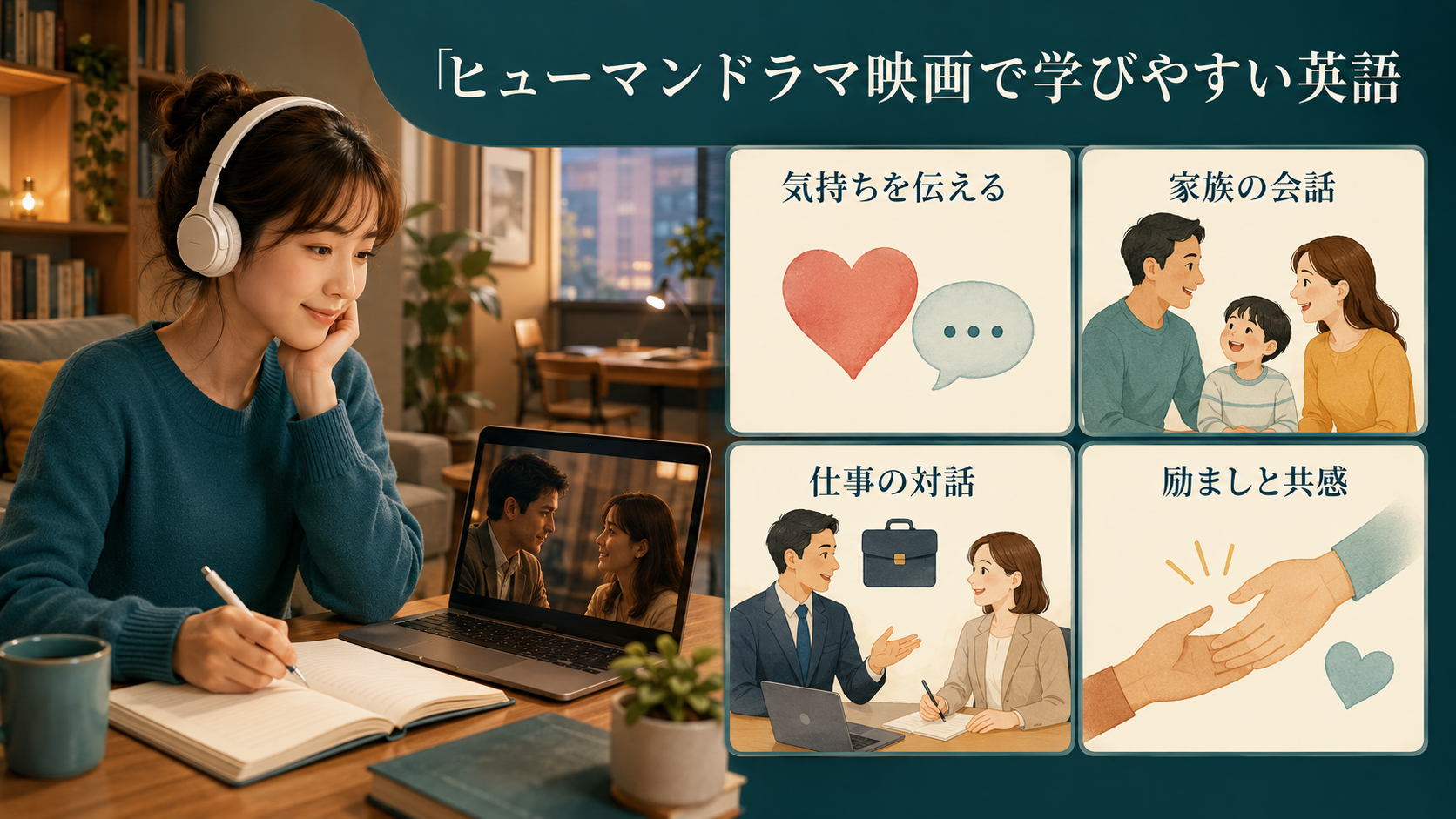 ヒューマンドラマ映画で学びやすい英語 気持ち・家族・仕事・共感