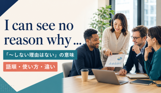 I can see no reason whyの意味は？語順とThere is no reasonとの違い