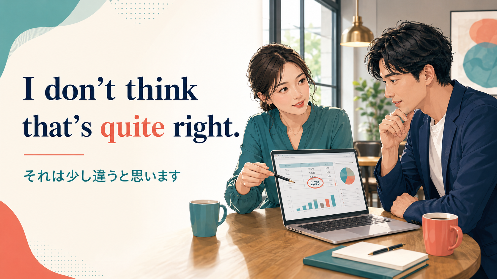 I don’t think that’s quite right. それは少し違うと思いますと伝える英語
