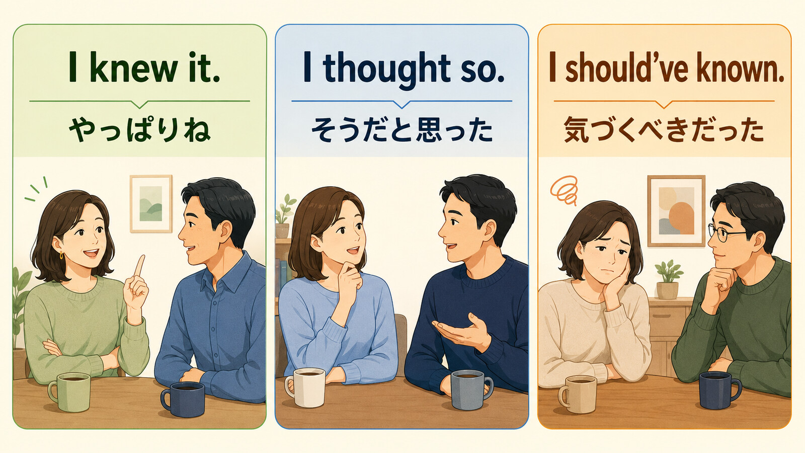 「I knew it.」の意味は？「やっぱりね・そうだと思った」の使い方