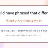 I should have phrased that differently.の意味・使い方