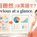 「一目瞭然」は英語で? It’s obvious at a glance. と書かれたアイキャッチイラスト