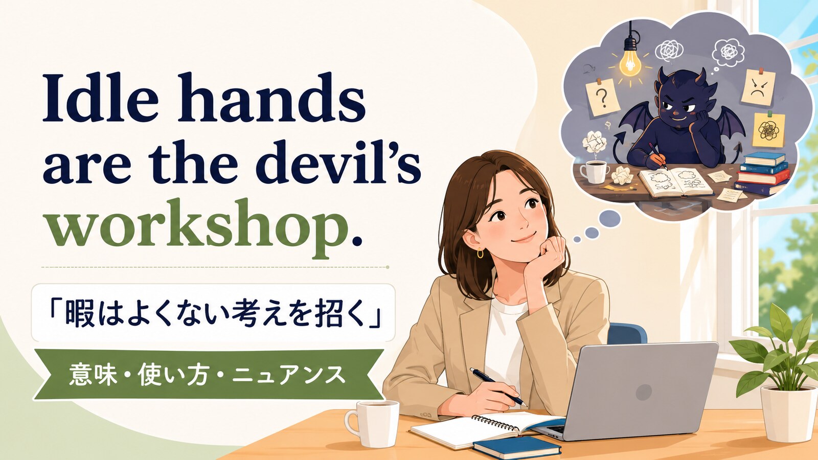 Idle hands are the devil’s workshop.の意味は？使い方・ニュアンスと例文