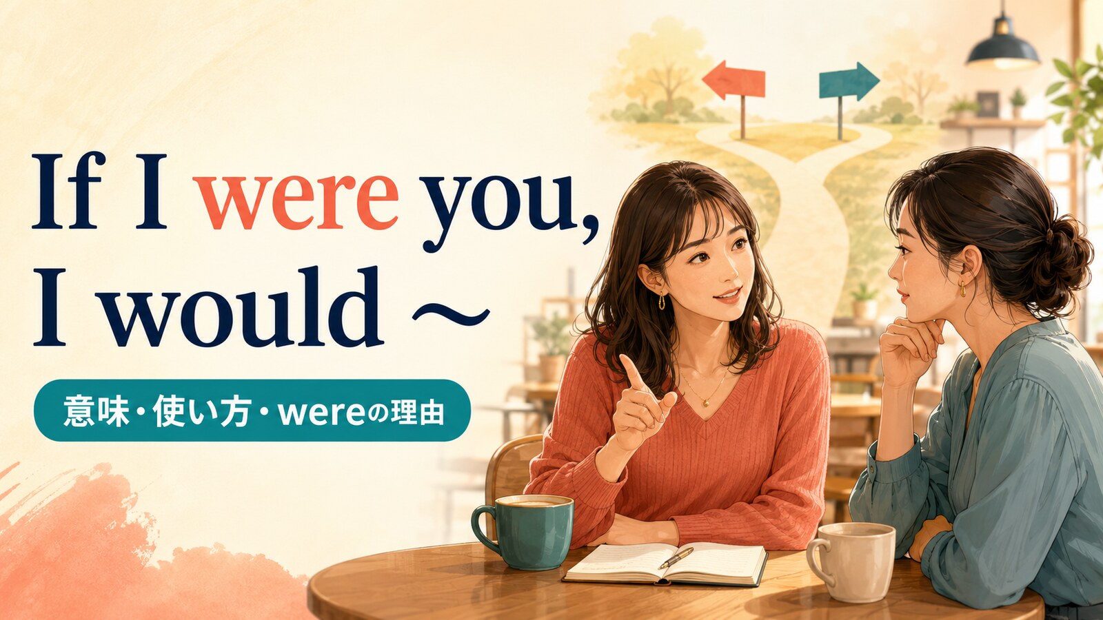 If I were you, I wouldの意味・使い方・wereの理由を示すアイキャッチ画像