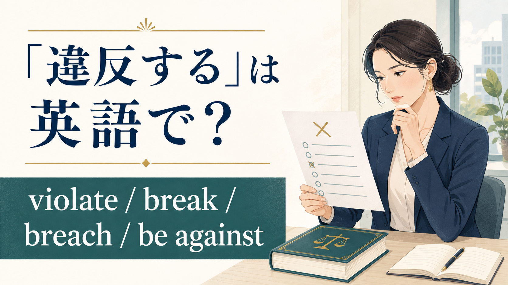 「違反する」は英語で？violate・break・breach・be againstの違い