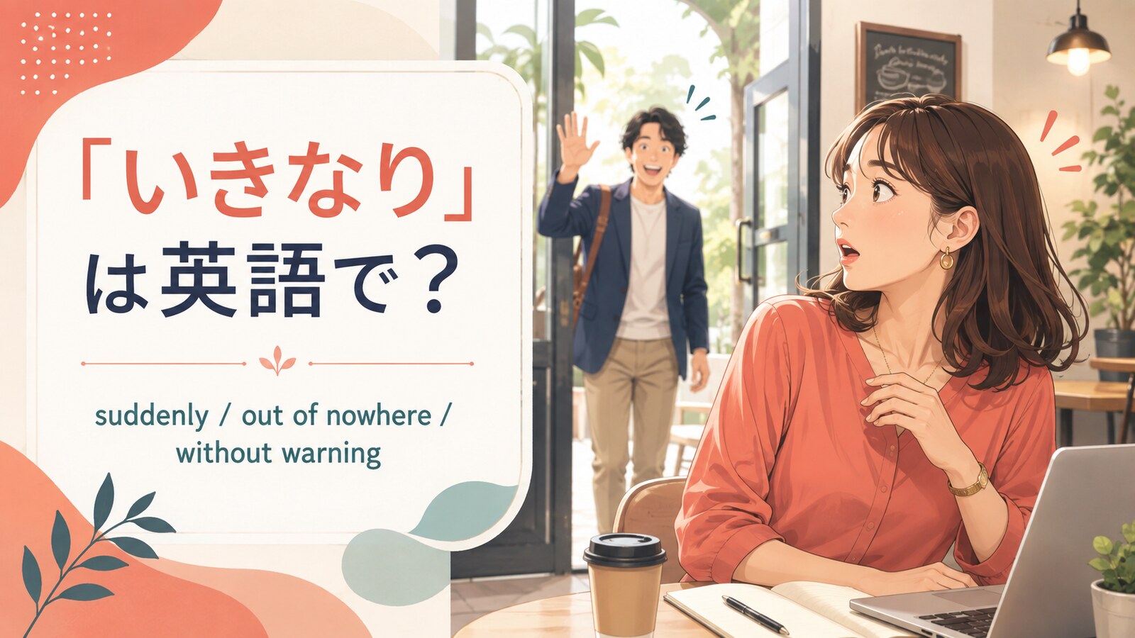 「いきなり」は英語で?suddenly、out of nowhere、without warningの違い