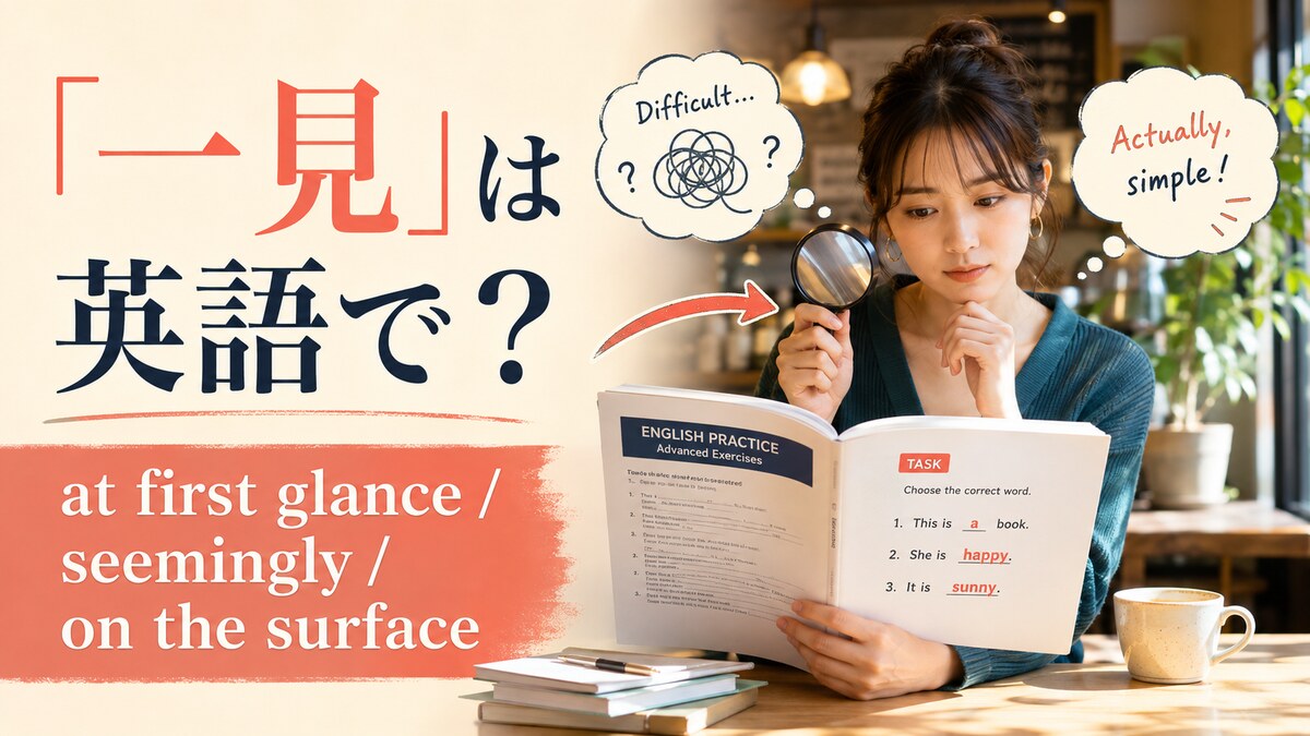 「一見」は英語で?at first glance・seemingly・on the surface