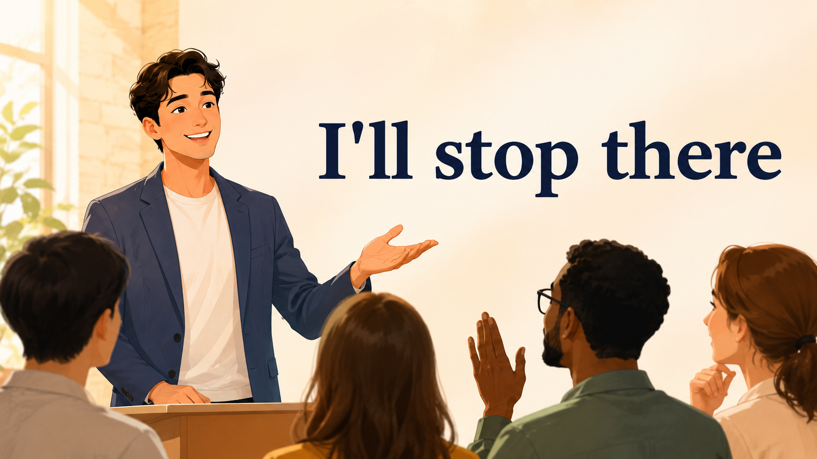 I'll stop thereの意味と使い方