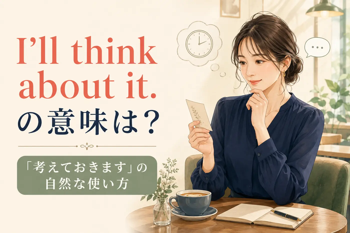 I’ll think about it.の意味は？「考えておきます」は断り文句？使い方と返し方