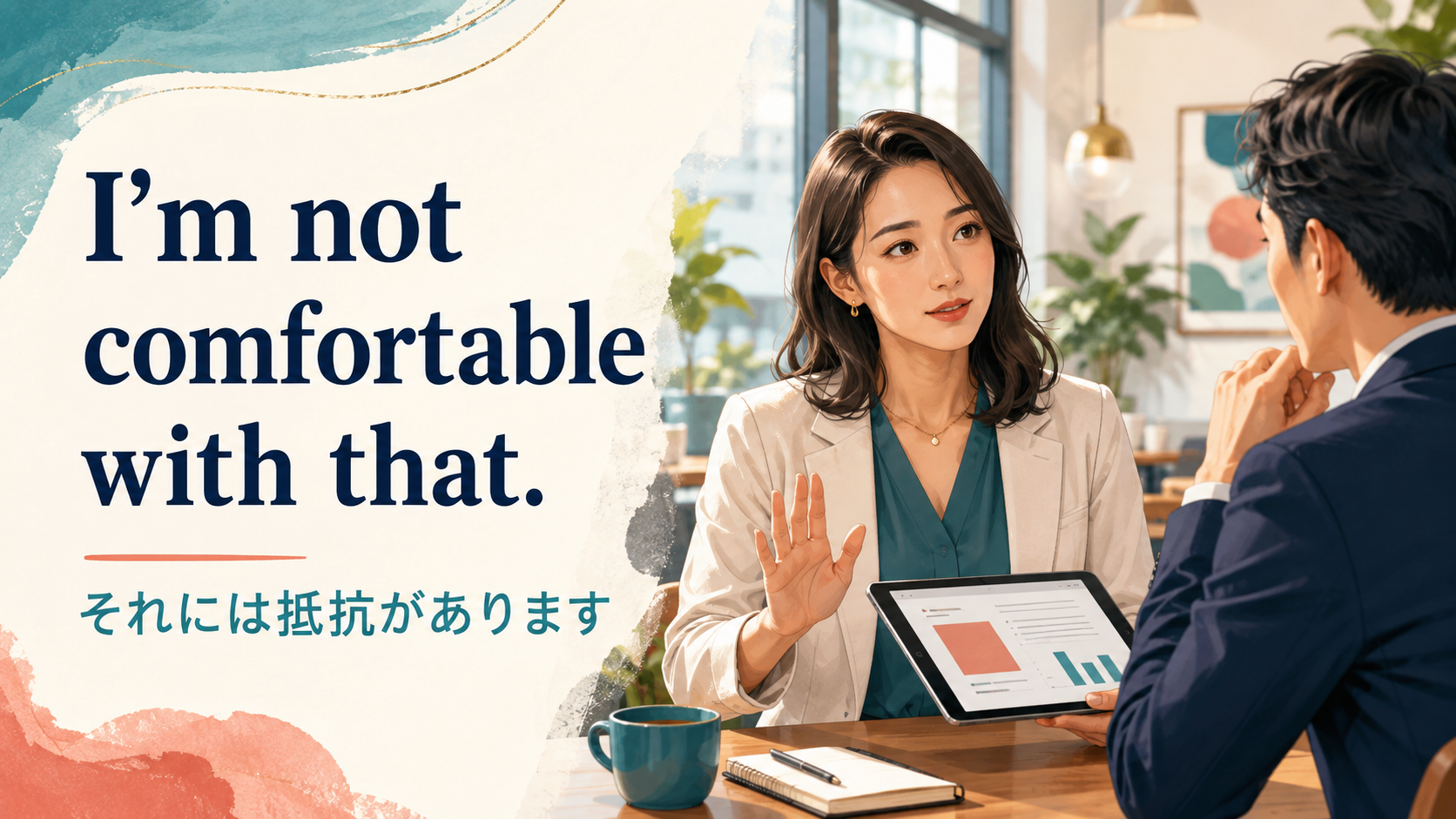 I’m not comfortable with that. それには抵抗がありますと伝える英語