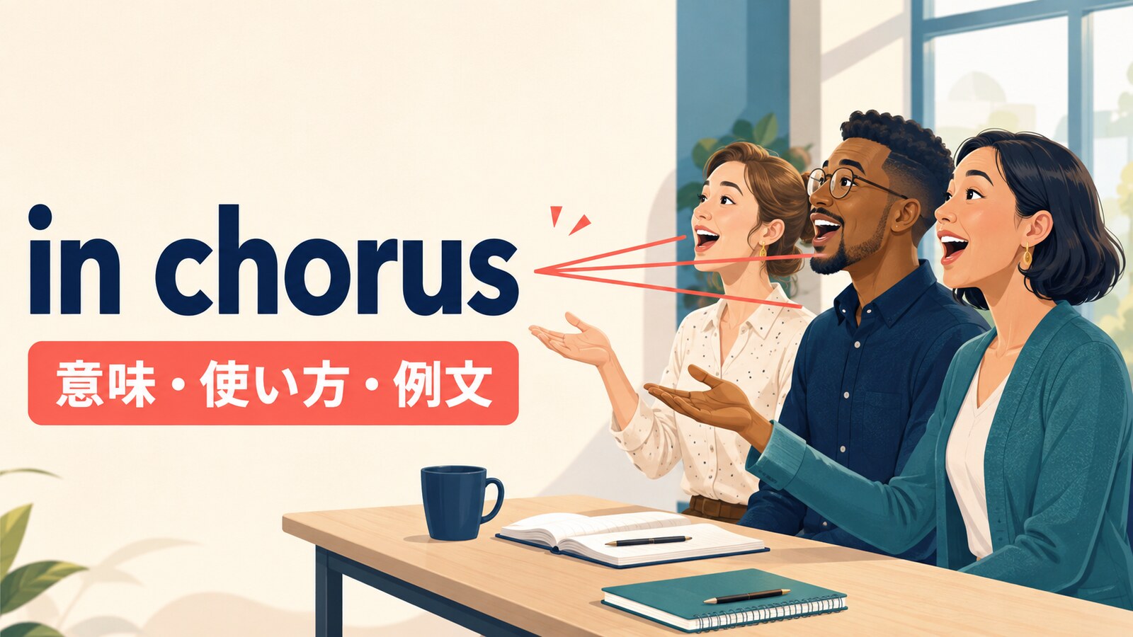 in chorusの意味・使い方・例文を示すアイキャッチ画像