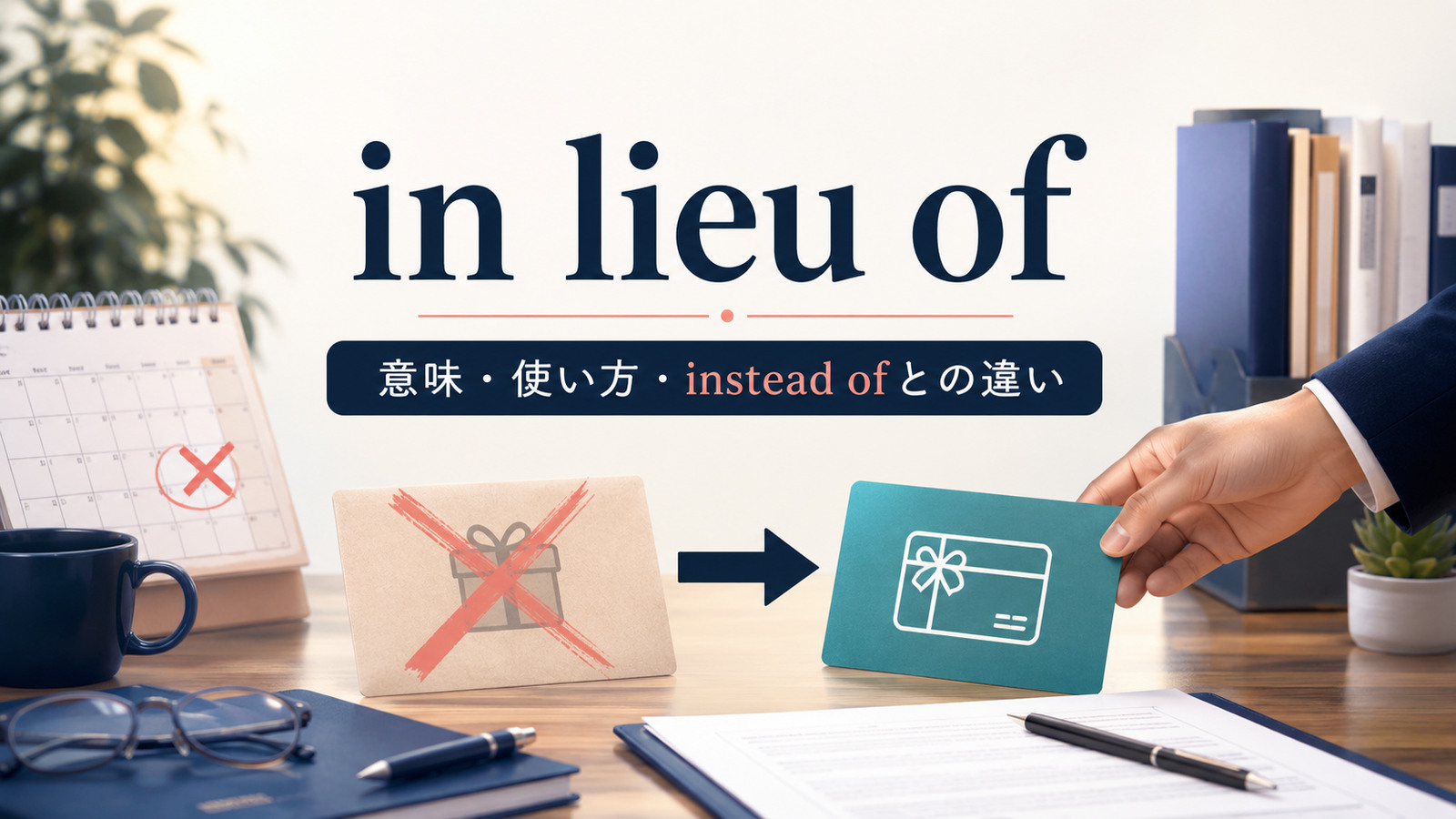 in lieu ofの意味は？使い方・語順とinstead of・in place ofとの違い