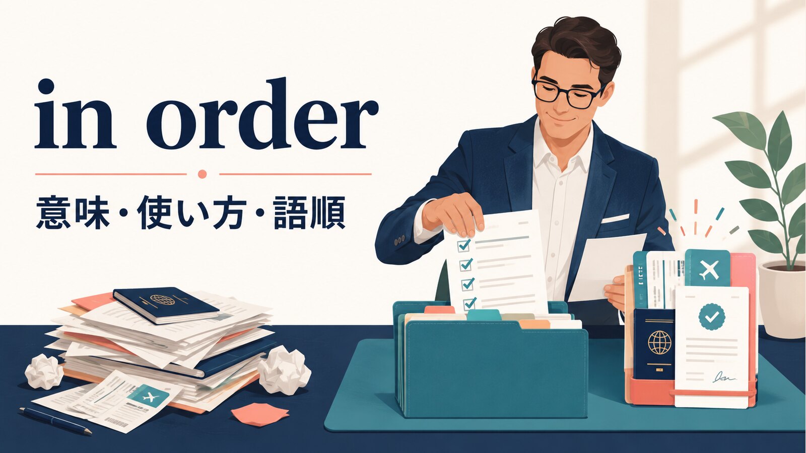 in orderの意味は？「整っている・順番どおり」の使い方と語順を例文解説