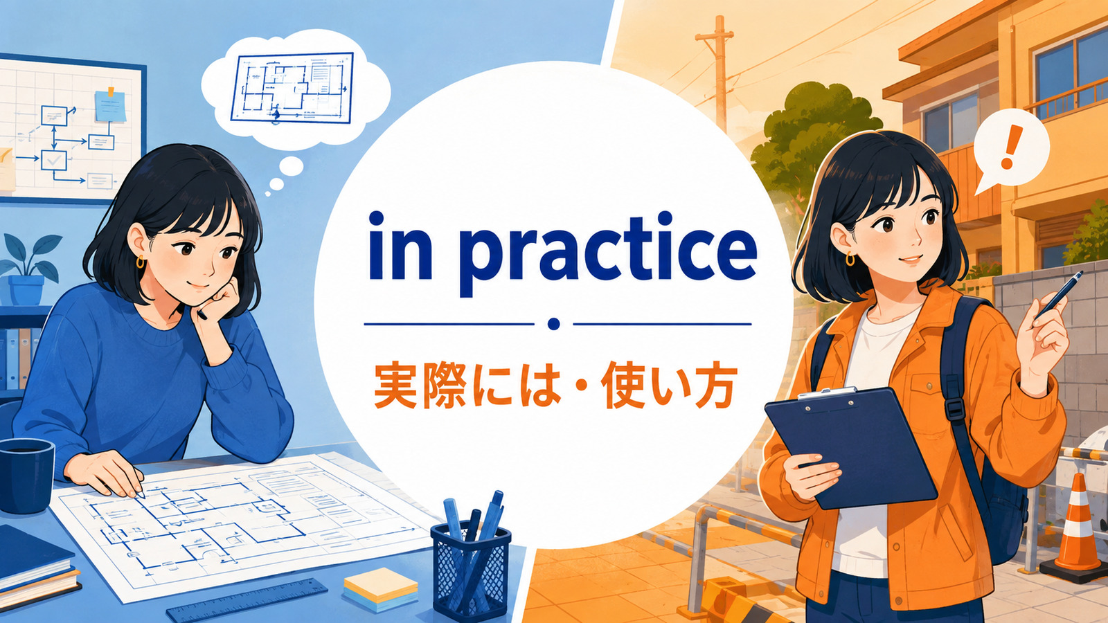 in practiceの意味は？「実際には・実際のところ」の使い方とin theoryとの違い
