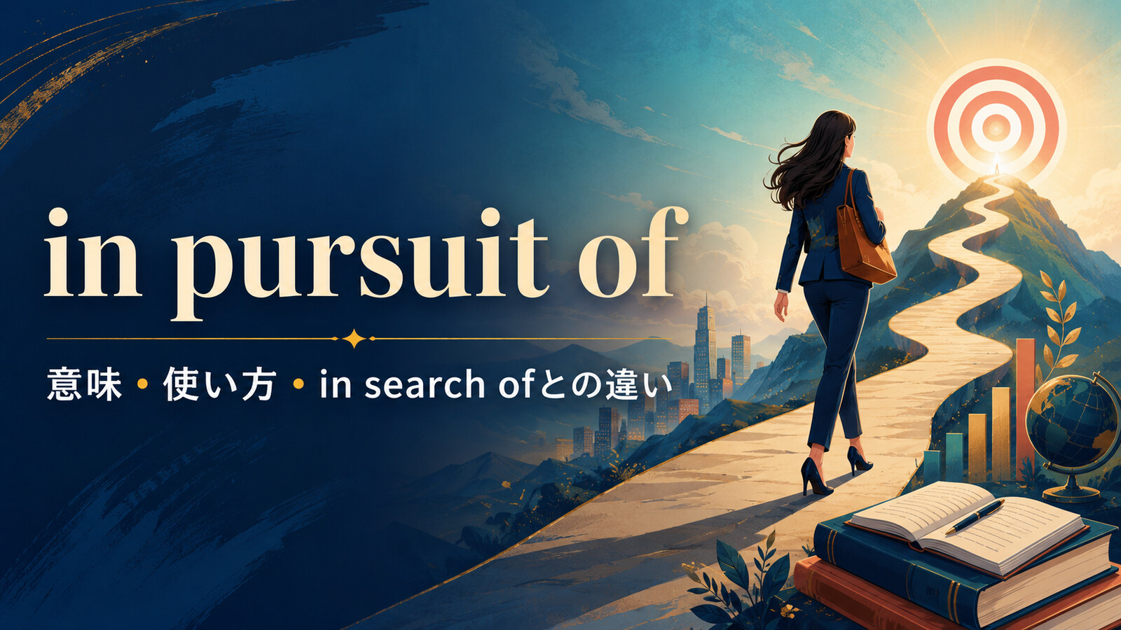 in pursuit ofの意味は？使い方とin search of・pursueとの違い