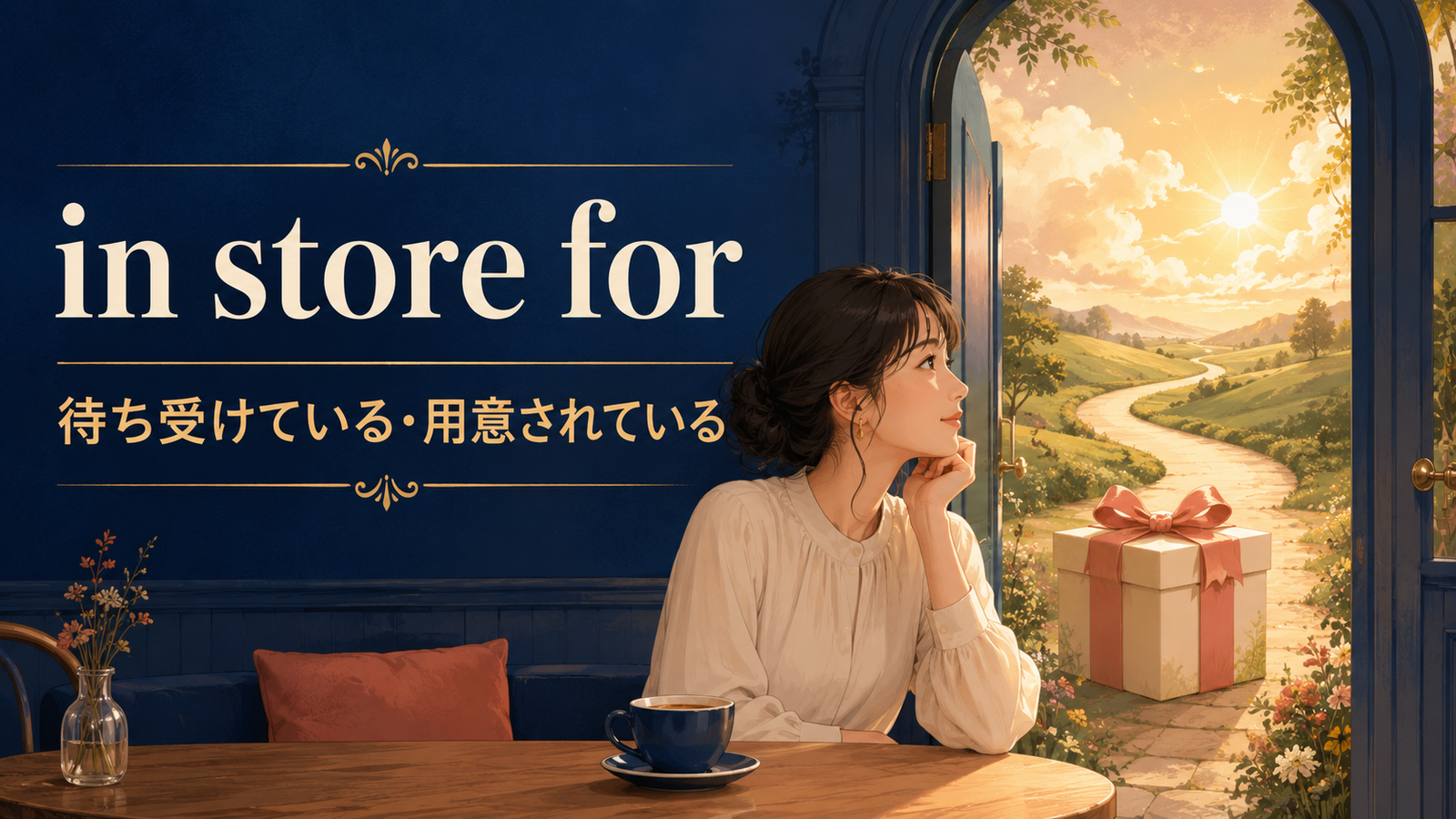 in store forの意味「待ち受けている・用意されている」を表すアイキャッチ画像