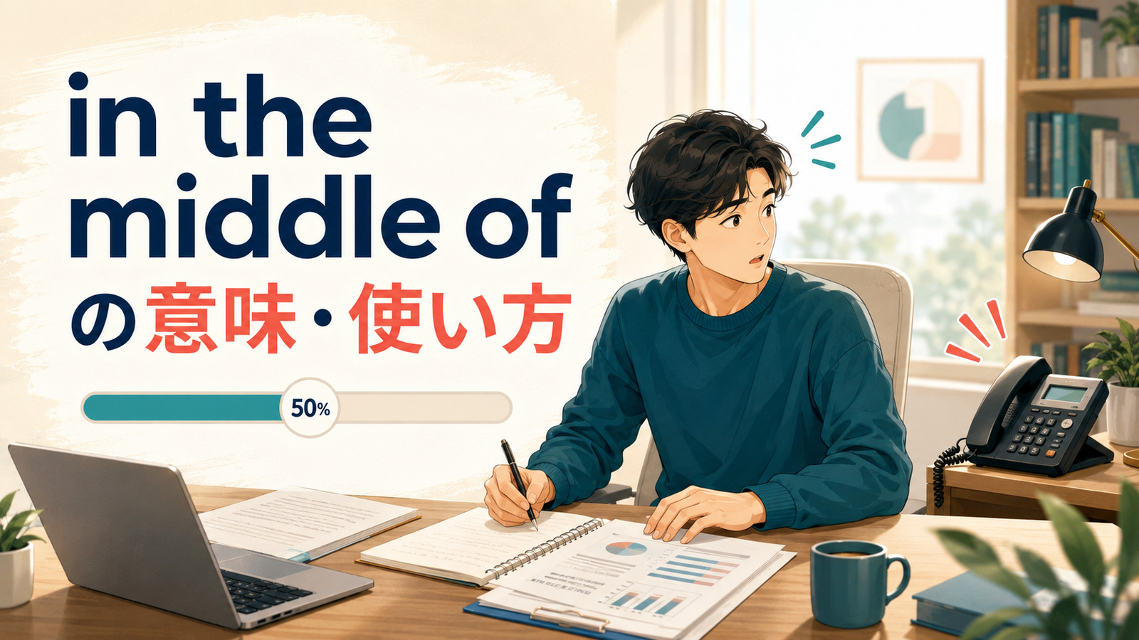 in the middle ofの意味は？語順・duringとの違いと例文