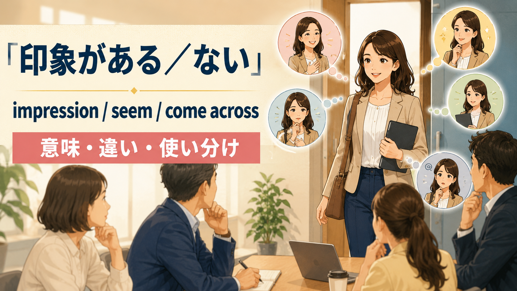 「印象がある／ない」は英語で？have the impression that・seem・come across asの違い