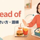 instead ofの意味・使い方・語順を解説するアイキャッチ画像