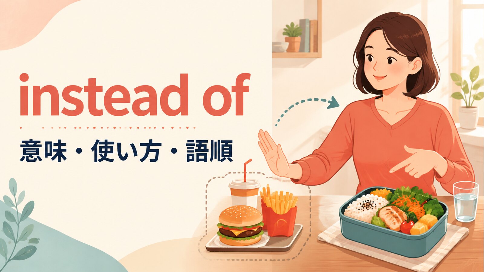instead ofの意味は？使い方・語順とinstead・rather thanとの違いを例文解説