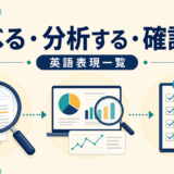 調べる・分析する・確認する英語表現一覧のアイキャッチ画像