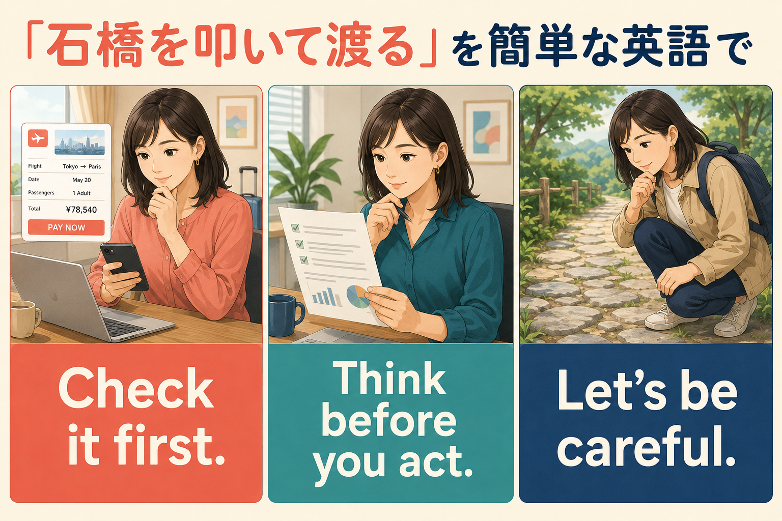 行動前に慎重に確認する簡単な英語表現3選
