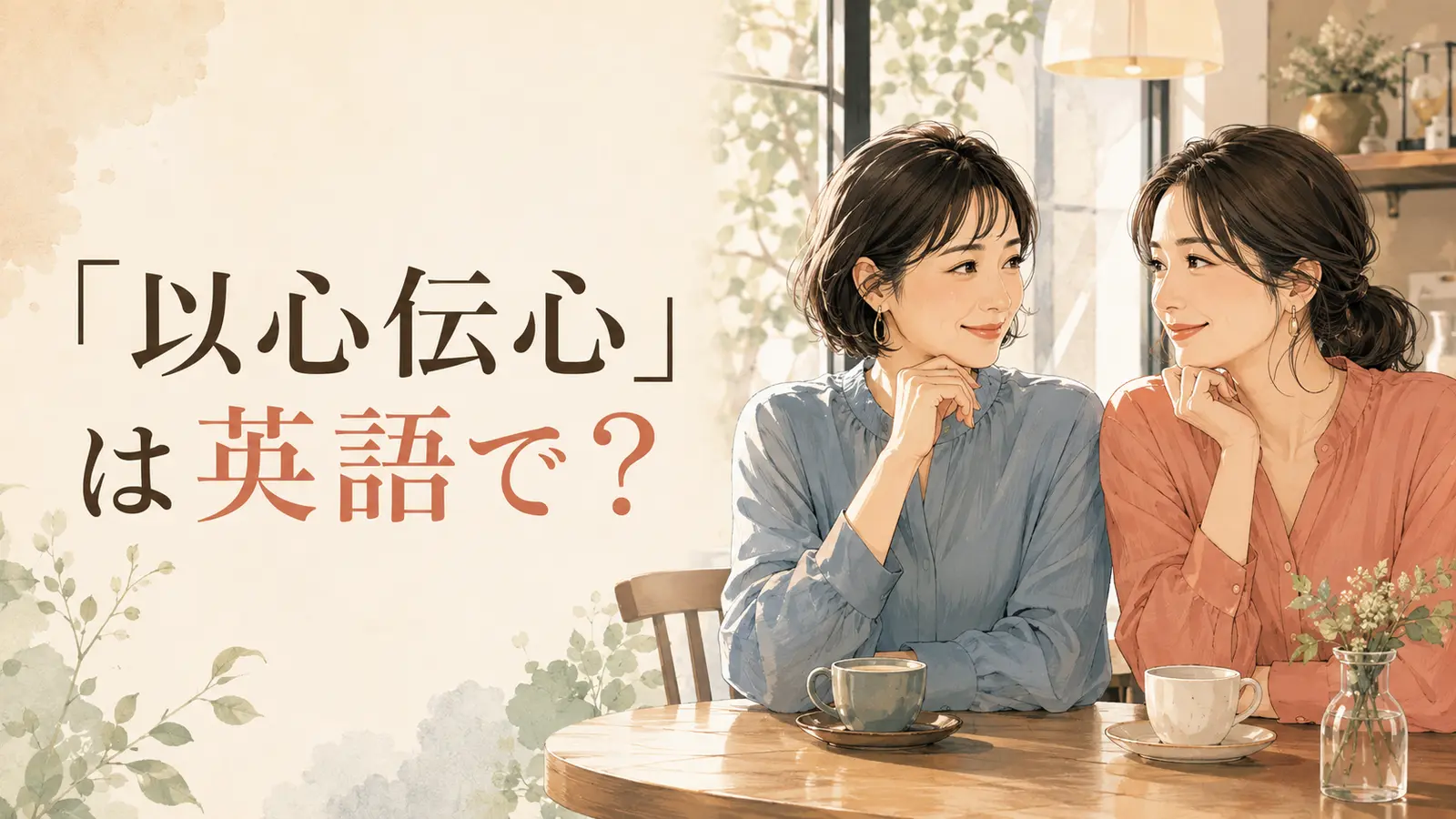 「以心伝心」は英語で?という検索意図を表した英語学習アイキャッチ