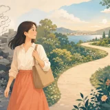 「急がば回れ」の意味を、安全な回り道と慌てた近道で表したイラスト