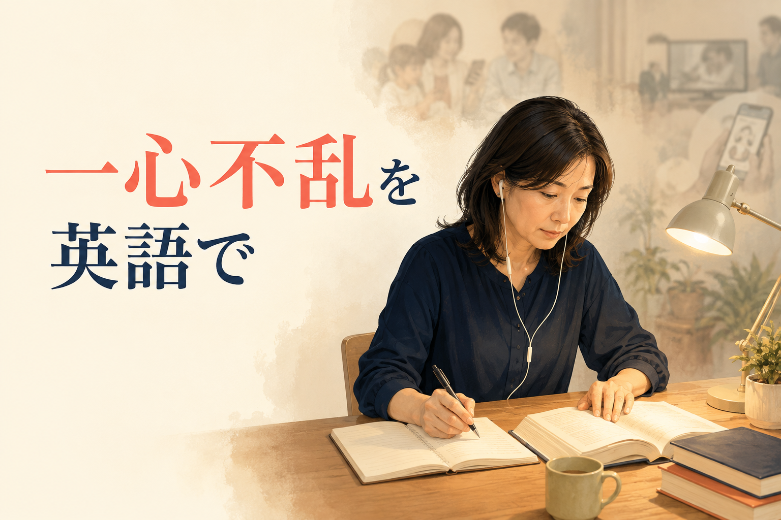 一心不乱を英語で表現するイメージ