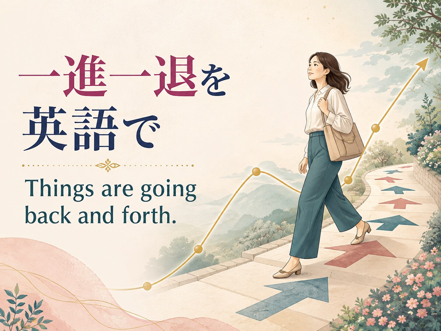 一進一退を英語で表す Things are going back and forth. のアイキャッチ