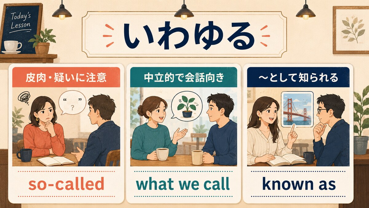 so-called・what we call・known asのニュアンス比較