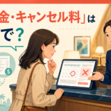 ホテルでキャンセル料について確認する場面