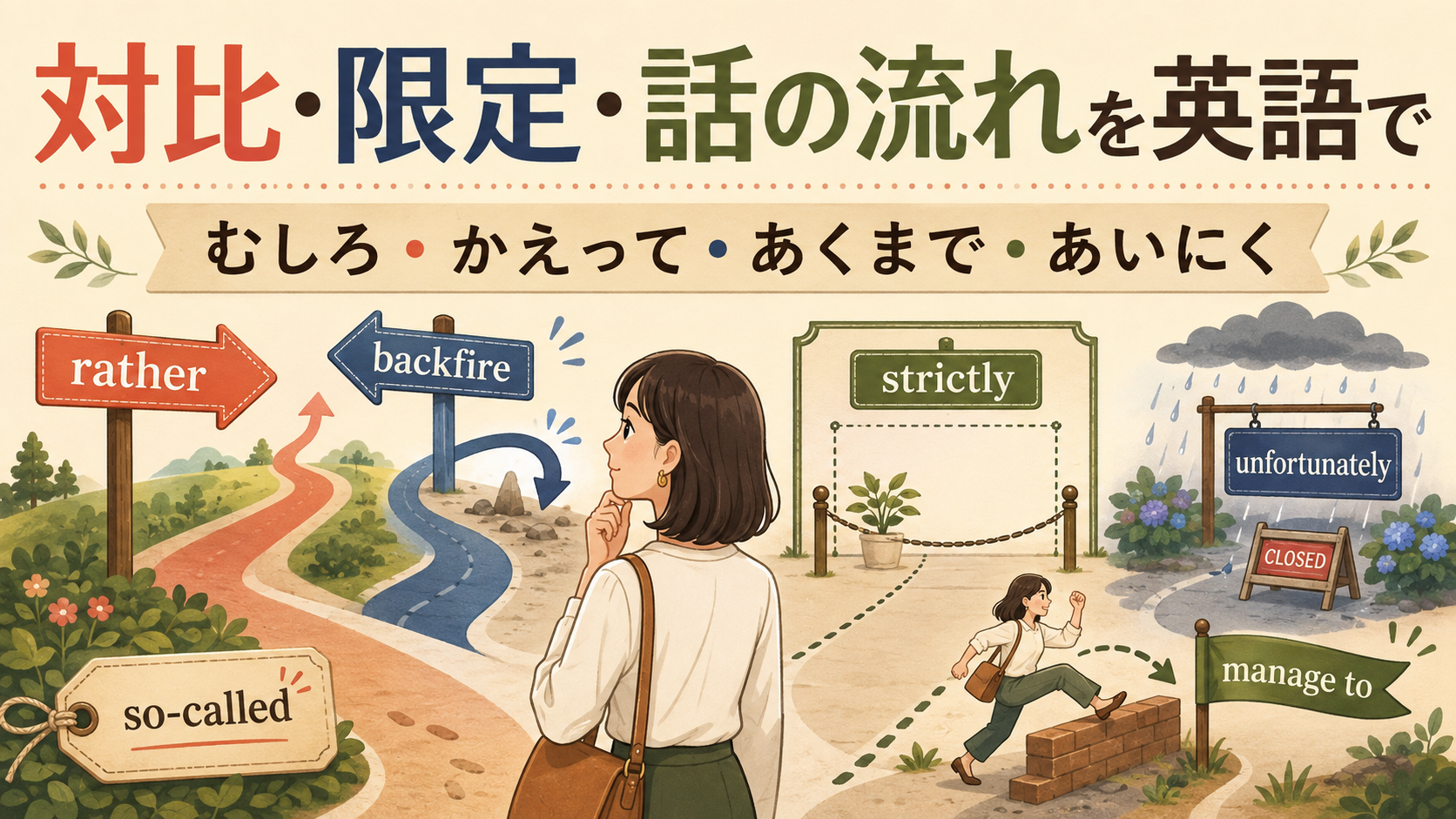 対比・限定・話の流れを表す日本語は英語で？ニュアンス表現一覧