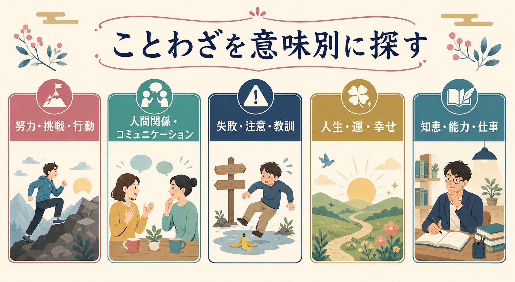 努力・挑戦・行動を表す日本語のことわざは英語で?意味別一覧