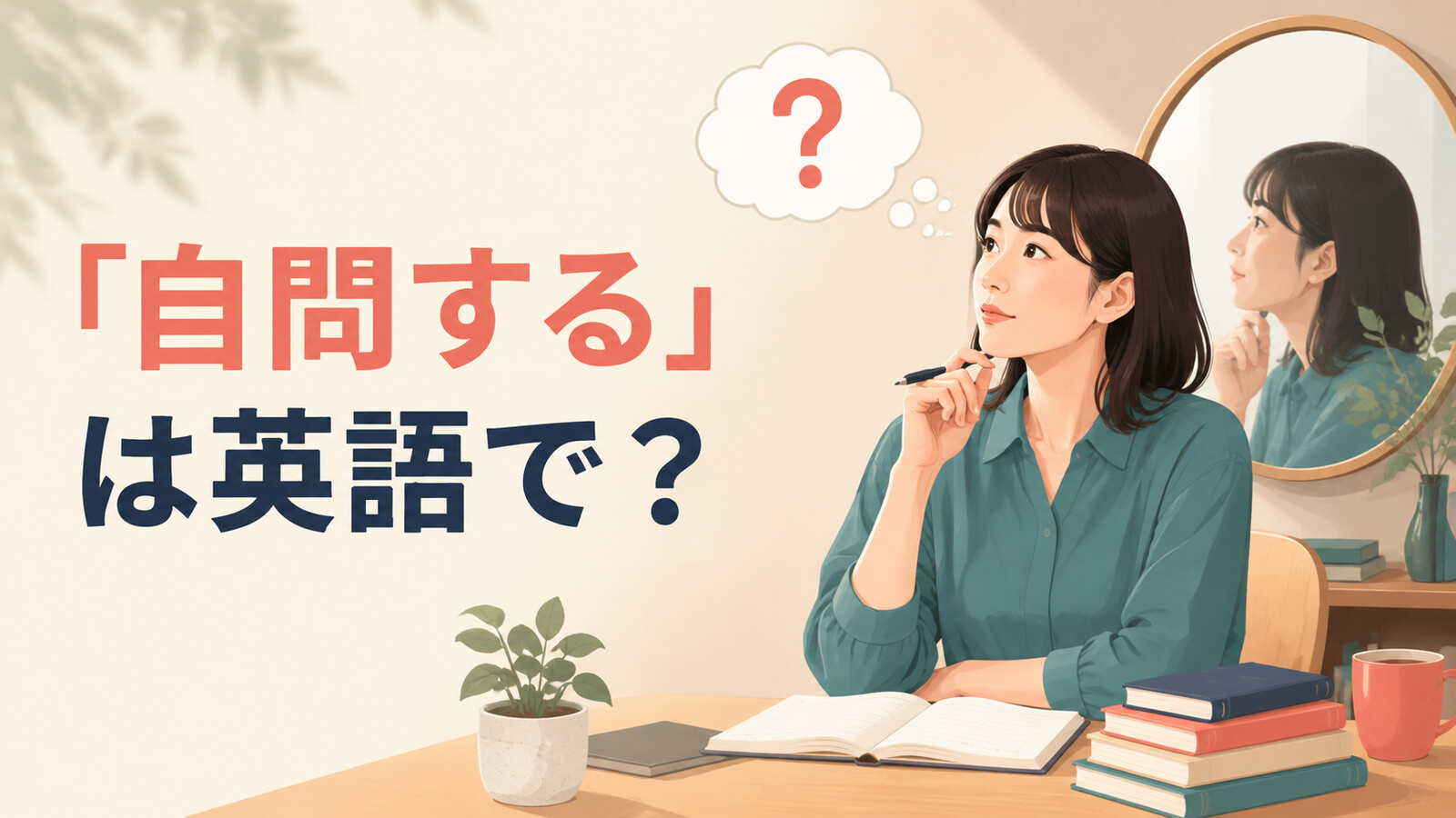 「自問する」は英語で？ask oneself・wonder・reflect onの違いを学ぶアイキャッチ