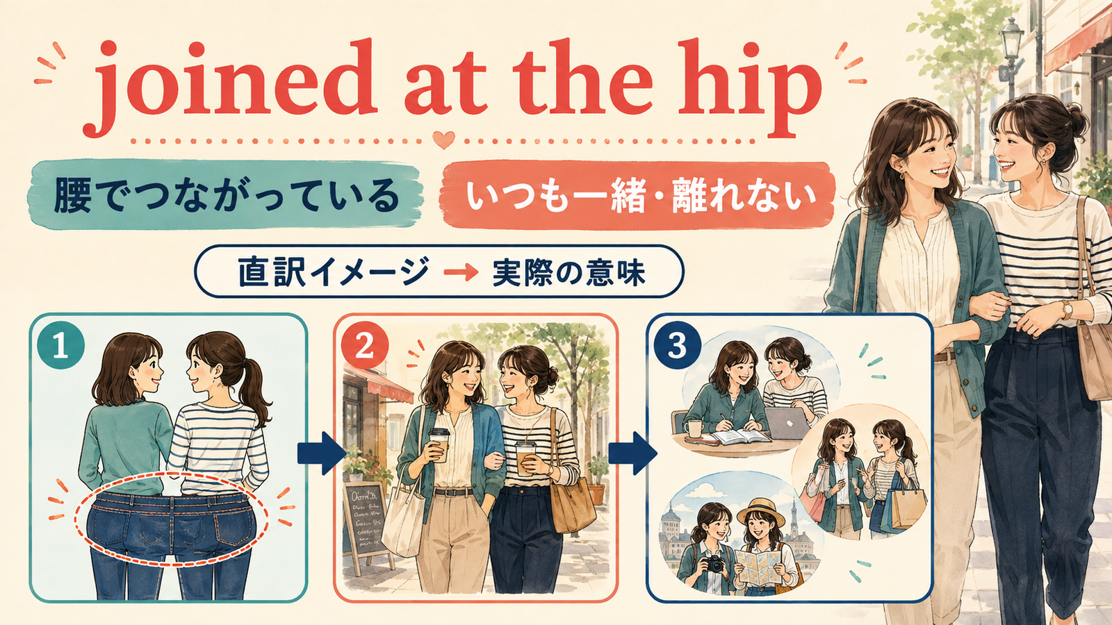 joined at the hipの直訳イメージと実際の意味