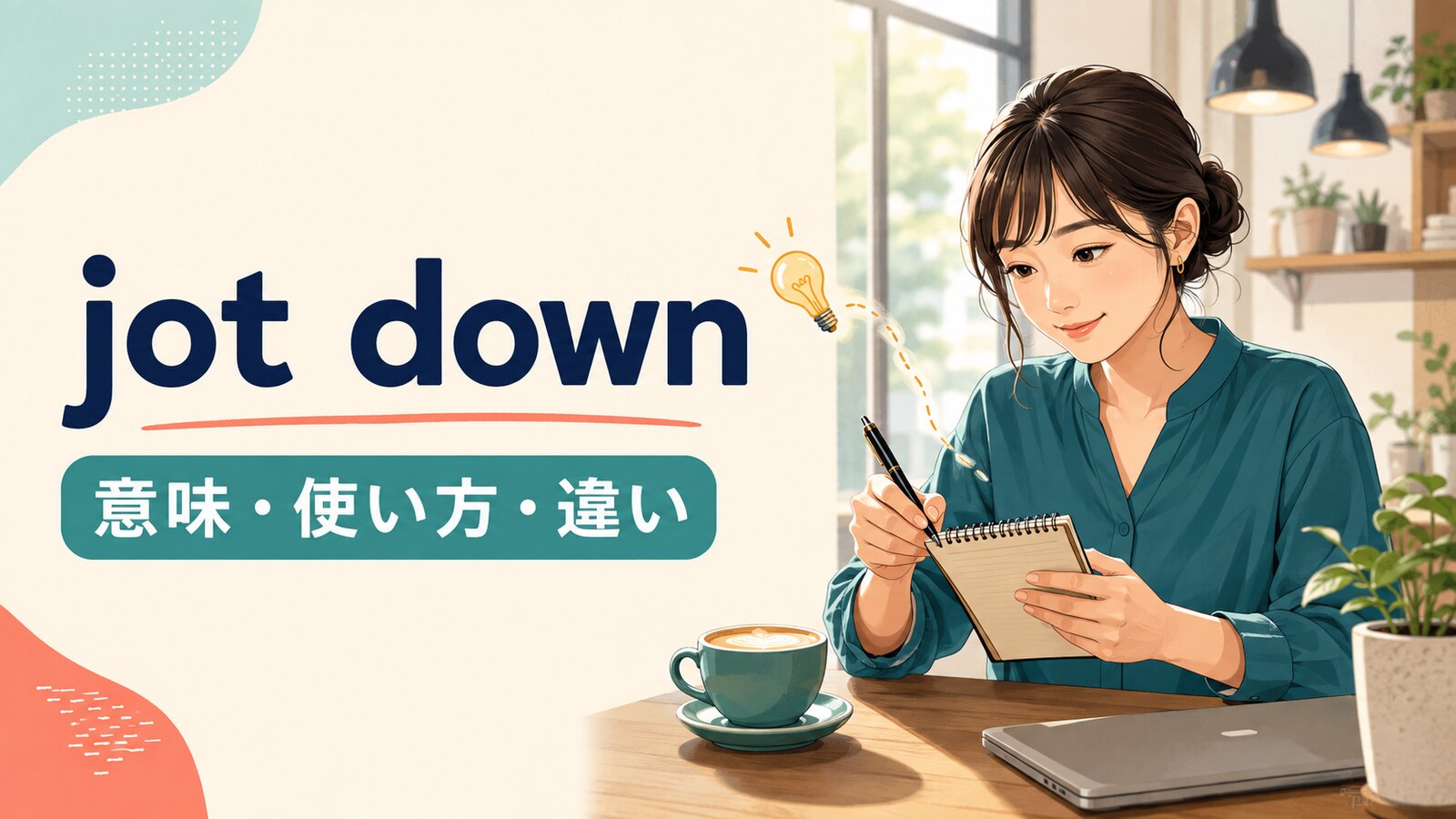 jot downの意味・使い方・write downとの違いを示すアイキャッチ画像